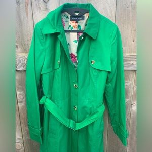 Black Rivet Green Trench Coat